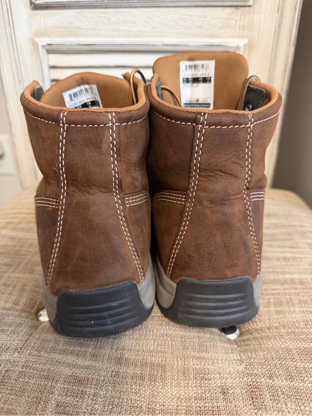 Carhartt Men's Tan/Brown Leather Moc Toe Work Boots - Picture 2 of 5